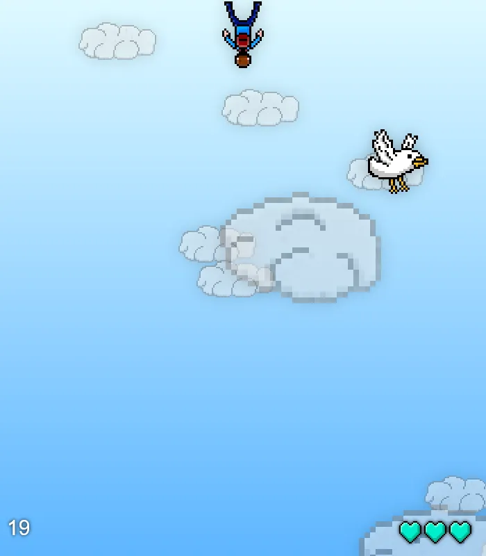 Screenshot with clouds in the foreground